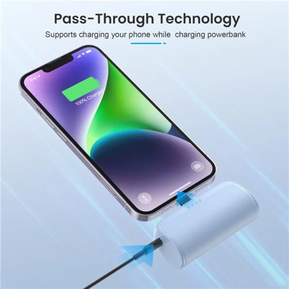 Mini Portable Charger Power Bank for iPhone,5200mAh Phone Charger, Ultra-Compact